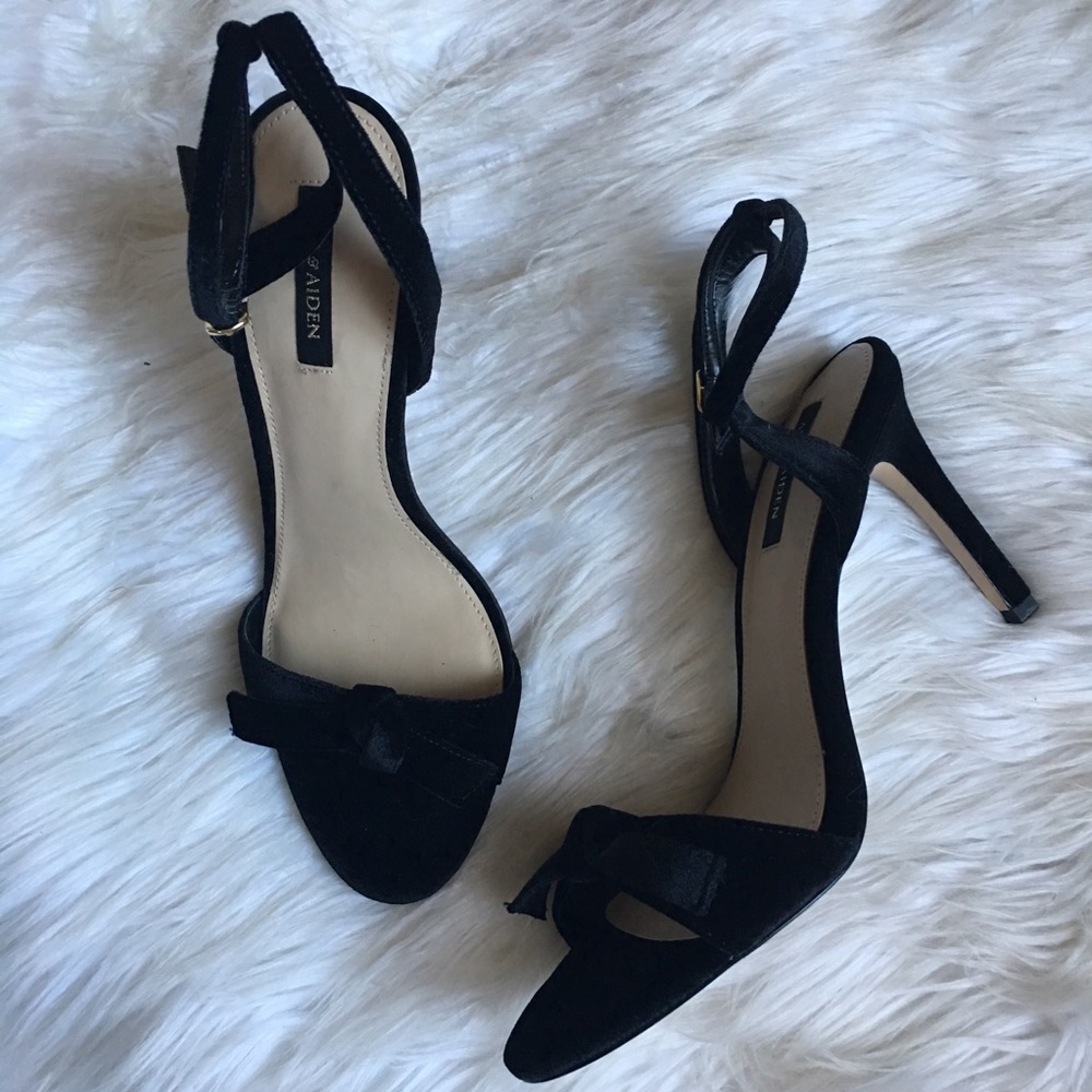 Ava & Aiden Charlee Velvet Bow Slingback Heels